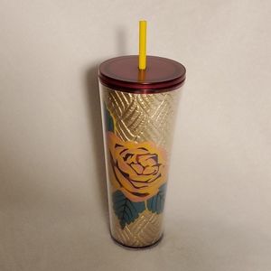 Starbucks Foil Rose Floral Tumbler